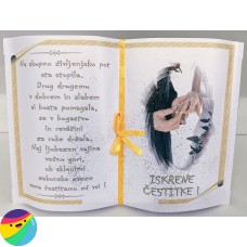 Posvetilo v obliki knjige za poroko - Rumena